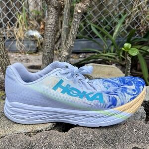 HOKA Rocket X Men's running shoes size 10.5 White Blue